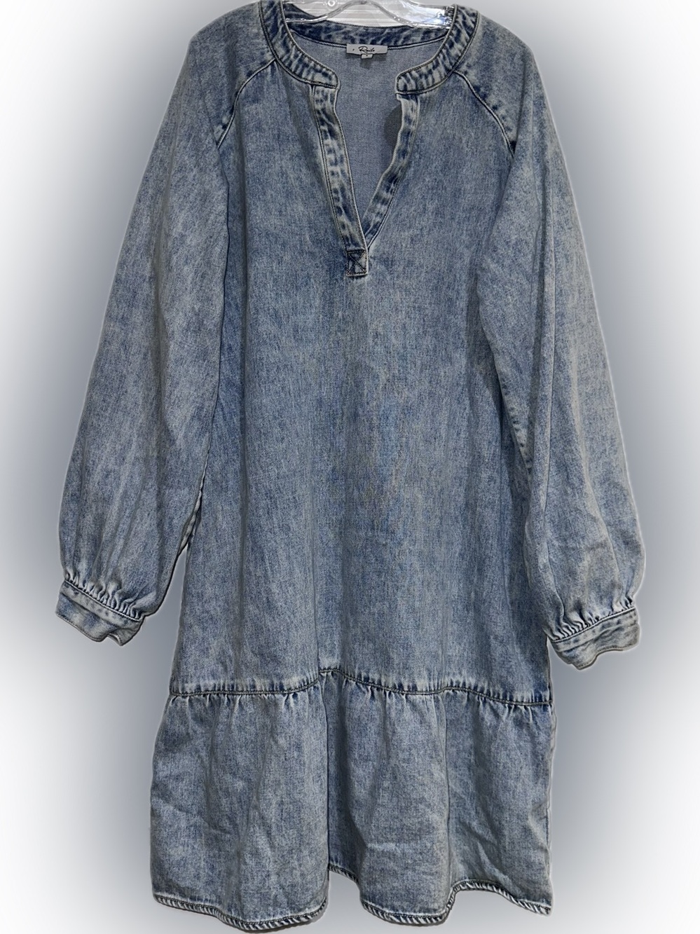 Rails Lila Chambray Denim Tiered Flounce Dress | Faded Indigo - Picture 7 of 16
